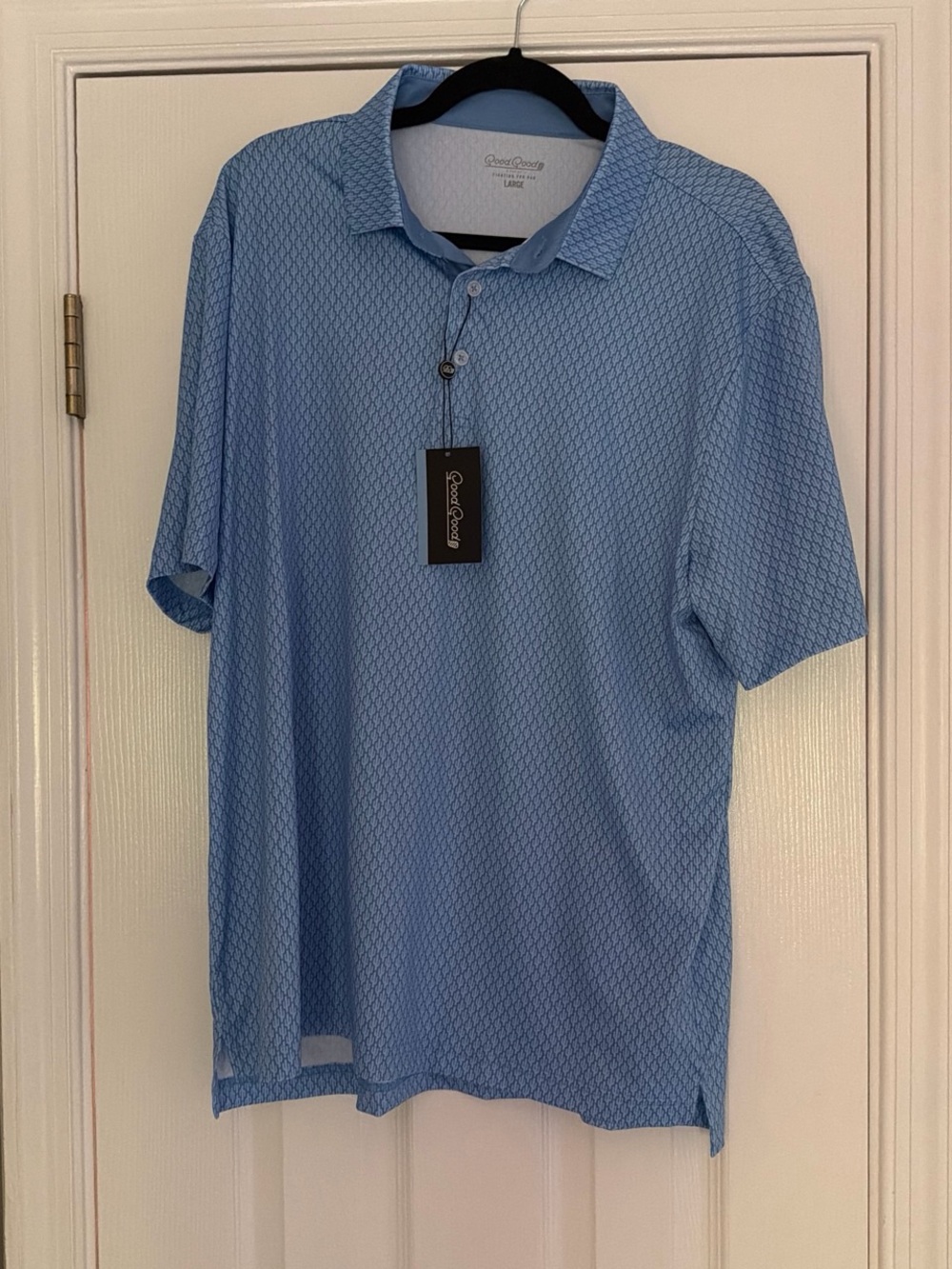 croft & barrow Blue Short-Sleeve Polo with Subtle Pattern